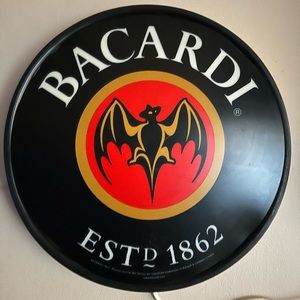 VINTAGE 
BACARDI RUM LIGHTED SIGN EST 1862 MAN CAVE
